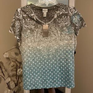 NWT Chico's Zenergy printed short-sleeve top.
